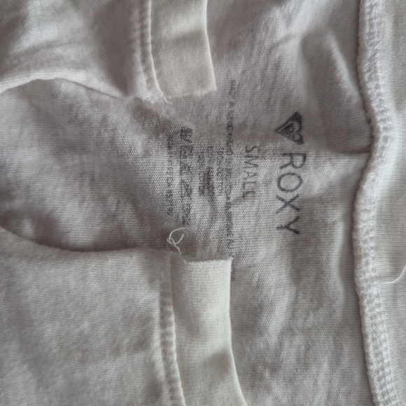 Roxy White Crop Top with Pink Graphic - Picture 4 of 4